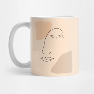 One line abstract sleep beauty boho Mug